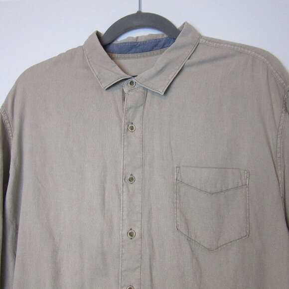 Tommy Bahama Button Up Shirt Long Sleeve Mens 3XL Tall Beige Tan Tencel - Picture 2 of 7